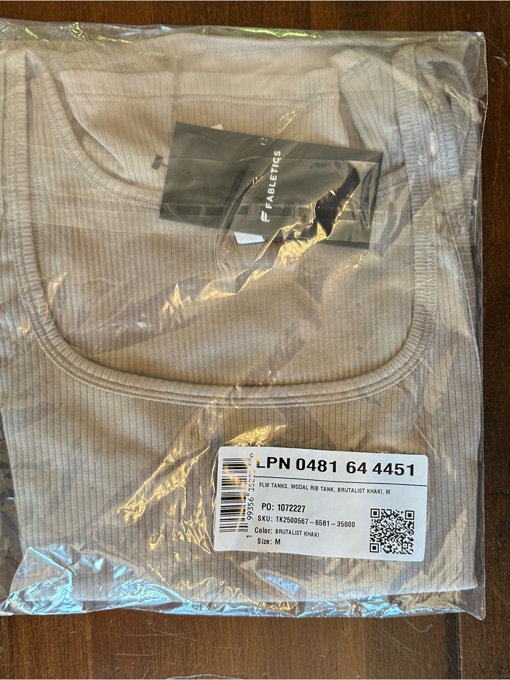Fabletics Khaki Modal Rib Tank